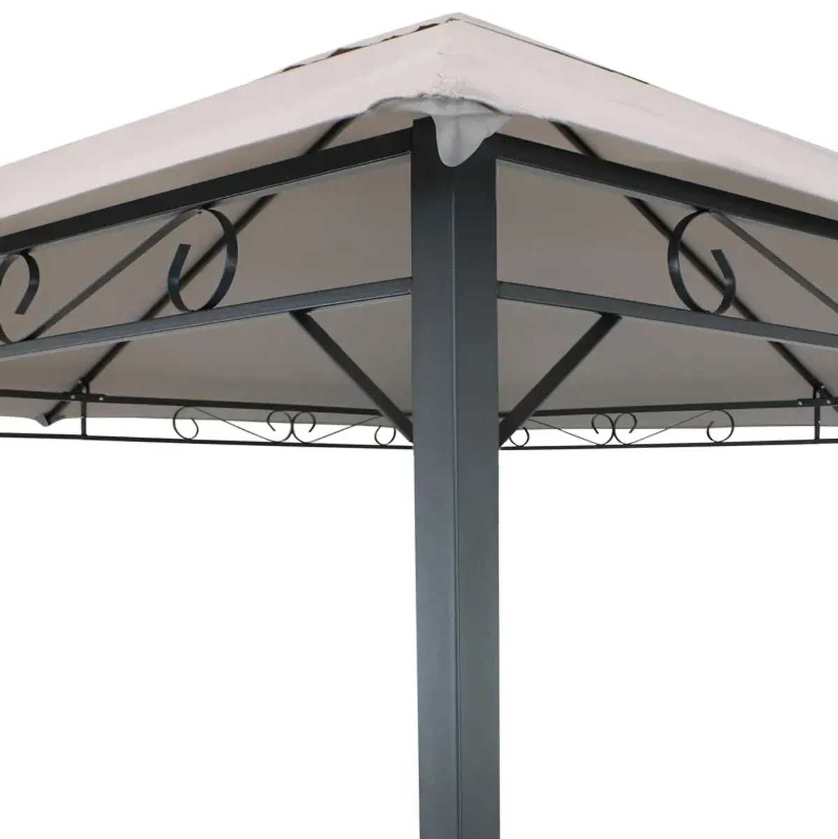 Sunnydaze 10 ft x 10 ft Steel Gazebo with Polyester Canopy Top - Gray