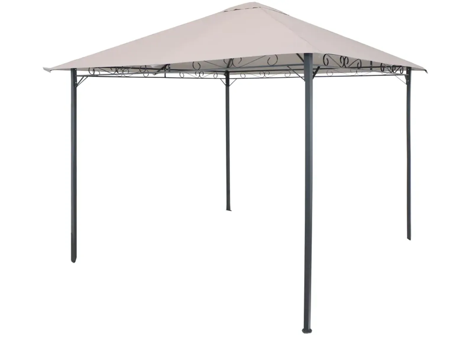 Sunnydaze 10 ft x 10 ft Steel Gazebo with Polyester Canopy Top - Gray