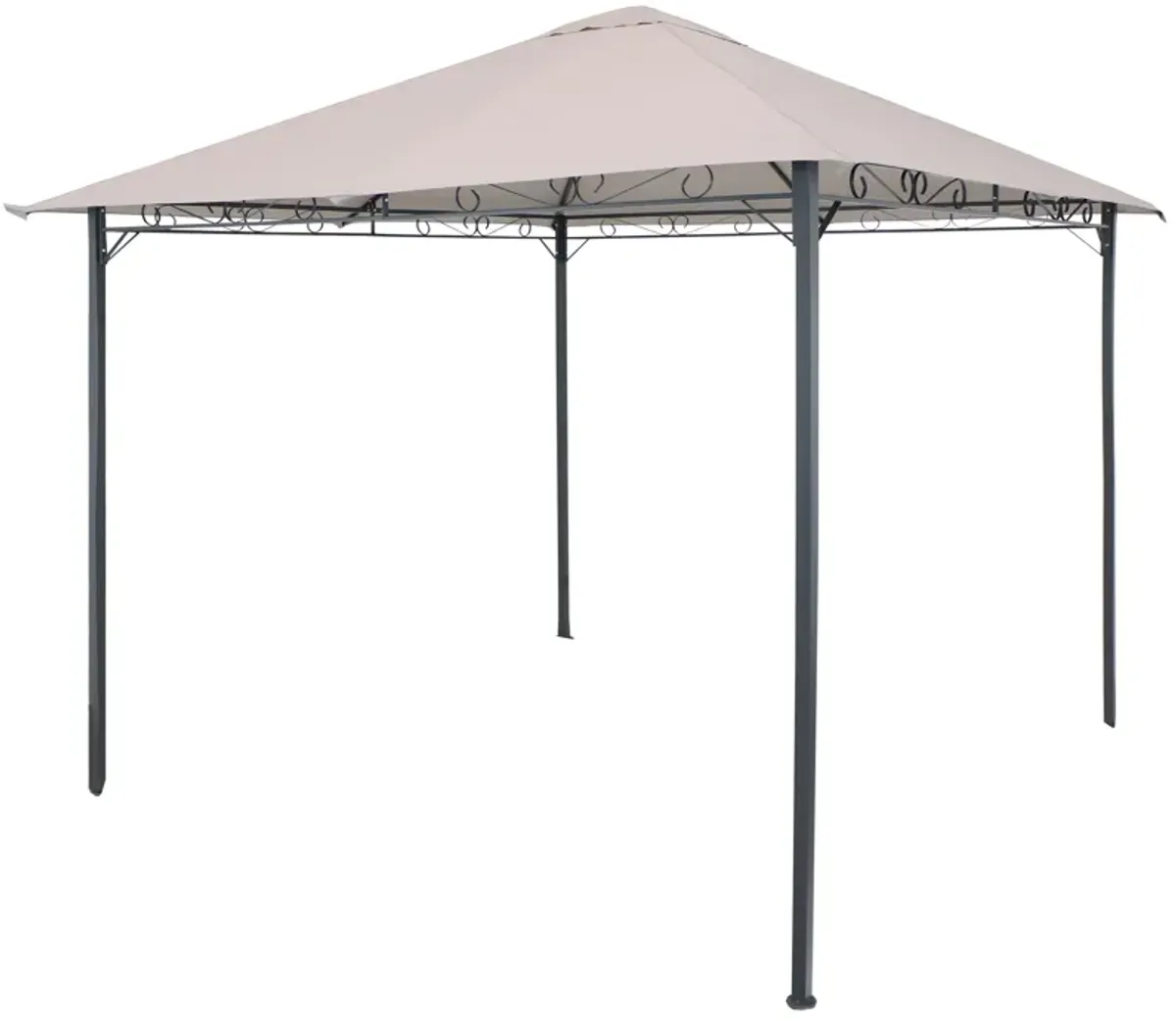 Sunnydaze 10 ft x 10 ft Steel Gazebo with Polyester Canopy Top - Gray