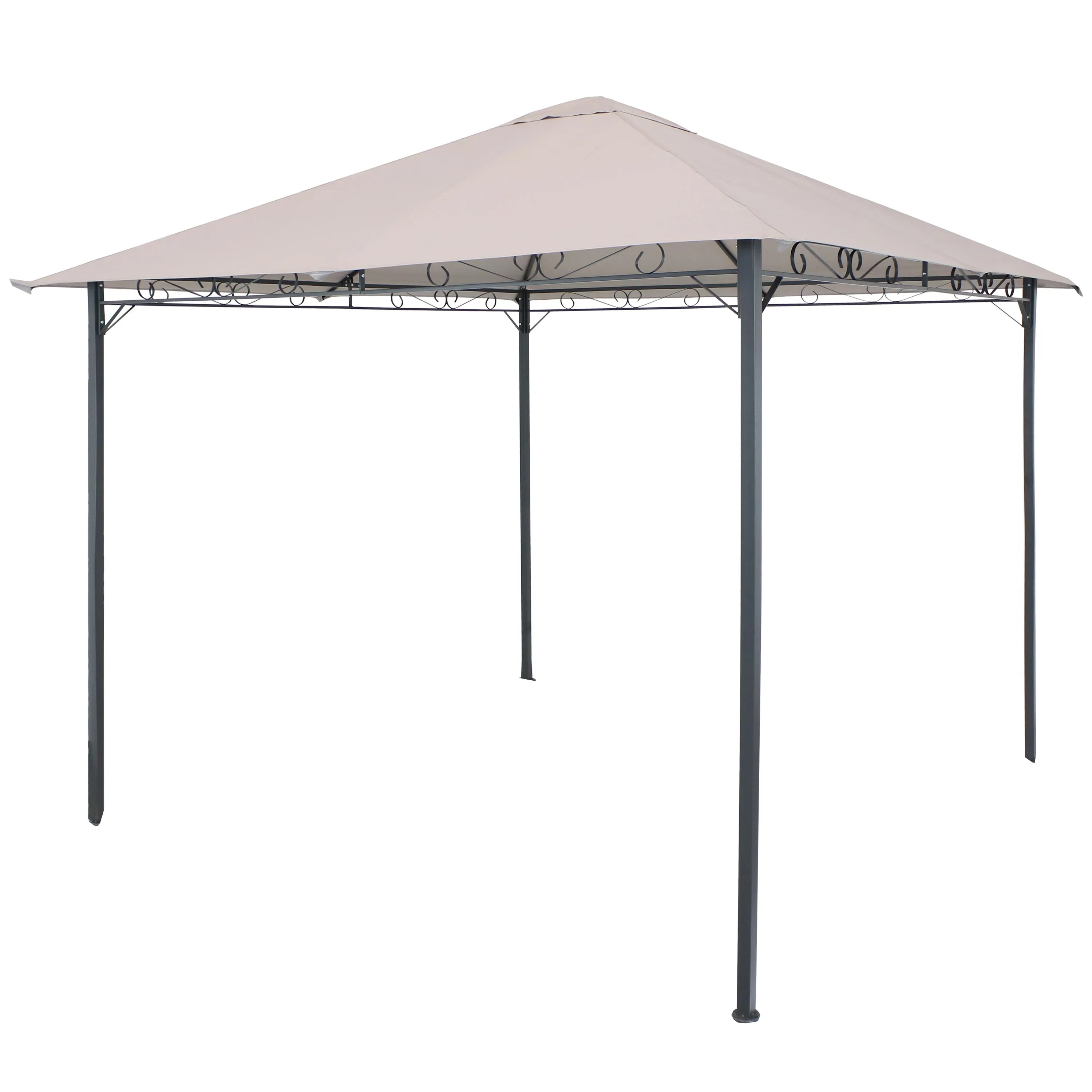 Sunnydaze 10 ft x 10 ft Steel Gazebo with Polyester Canopy Top - Gray