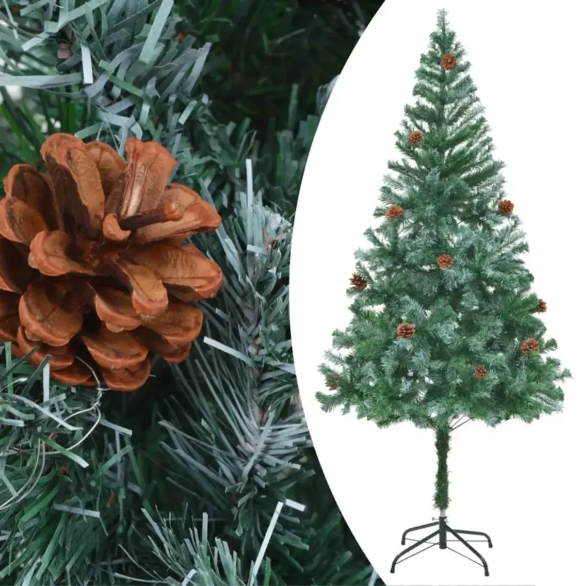 vidaXL Artificial Christmas Tree with Pinecones 70.9"