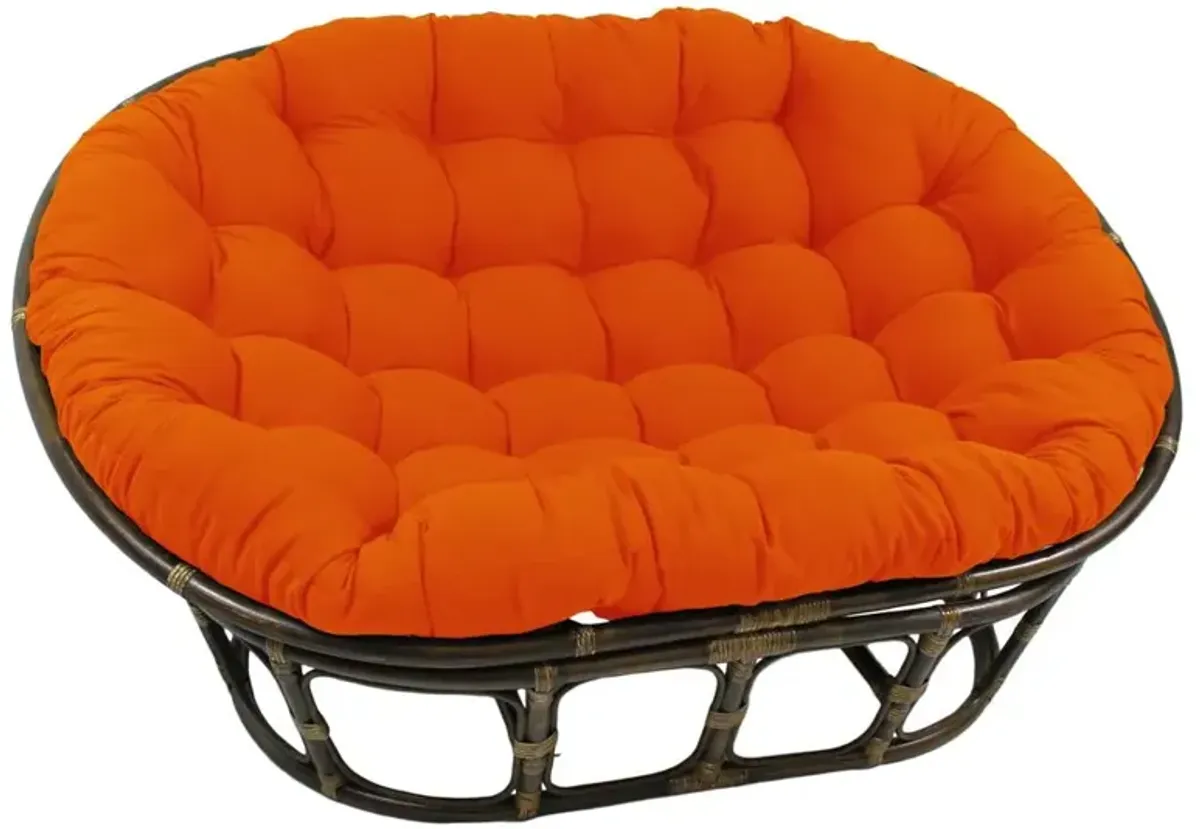 Rattan Double Papasan Chair with Twill Cushion