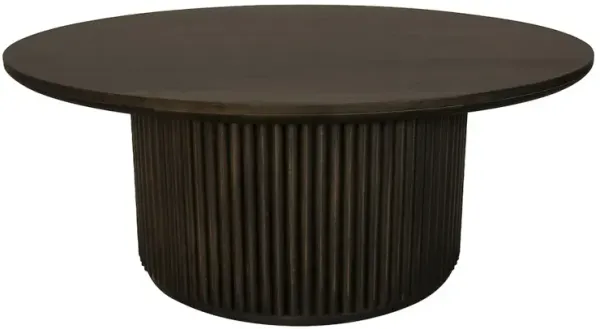 Alex Hamilton Odin Round Cocktail Table in Charred Ember Finish on Mango Wood