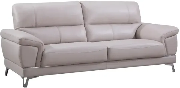 EK151 MODERN LIGHT GRAY  TOP GRAIN LEATHER  WITH LEATHER MATCH SOFA