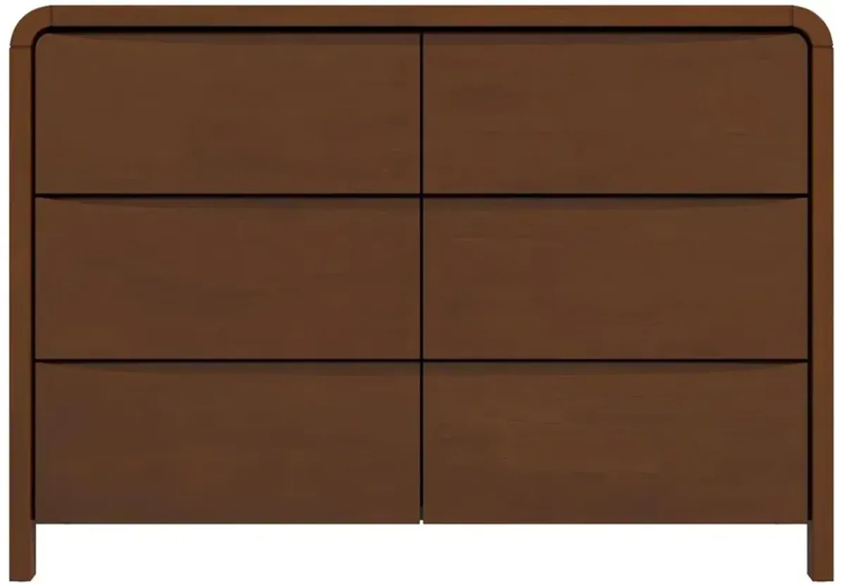 Ashcroft Furniture Co Lionel Mid Century Modern Solid Wood 6-Drawer Dresser