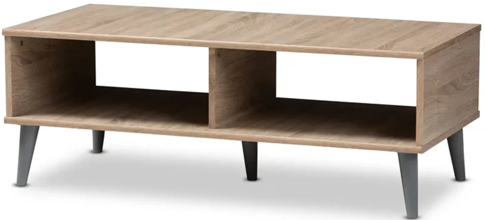 Baxton Studio Pierre Mid Century Modern Oak Wood Coffee Table