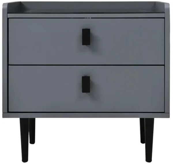 Merax Nightstand with Wireless Charging Station,USB Charging and Adjustable LED Lights, Modern End Table with 2 Drawers for Bedroom