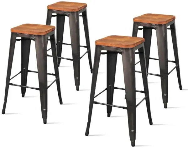 Metropolis Backless Bar Stool, (Set of 4)