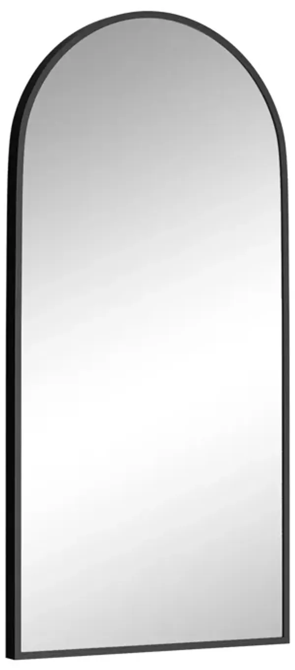 47*22 Morden Aluminum Alloy Arched Black Framed Wall Mirror(Set of 2）
