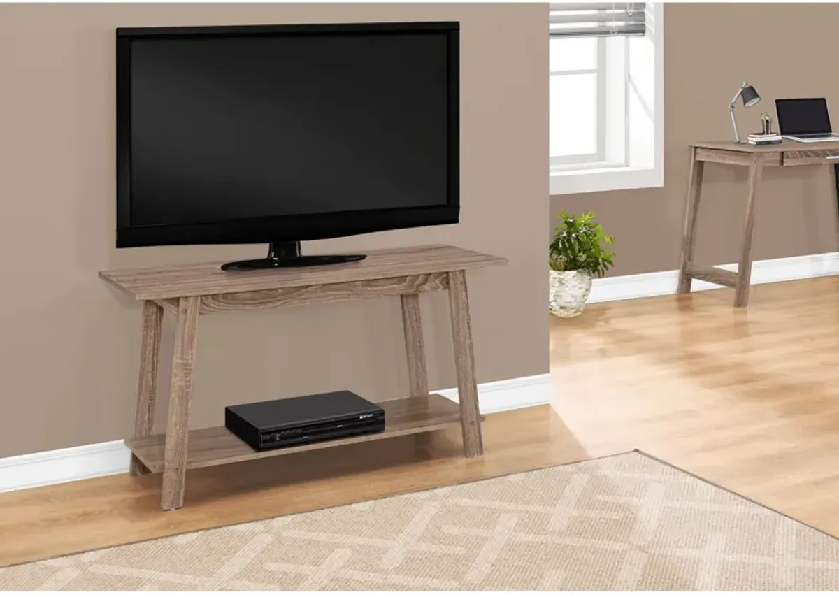 Monarch Specialties I 2736 Tv Stand, 42 Inch, Console, Media Entertainment Center, Storage Shelves, Living Room, Bedroom, Laminate, Brown, Contemporary, Modern