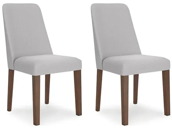 Jeyn Dining Side Chair Set of 2, Solid Hardwood, Light Gray Polyester - Benzara