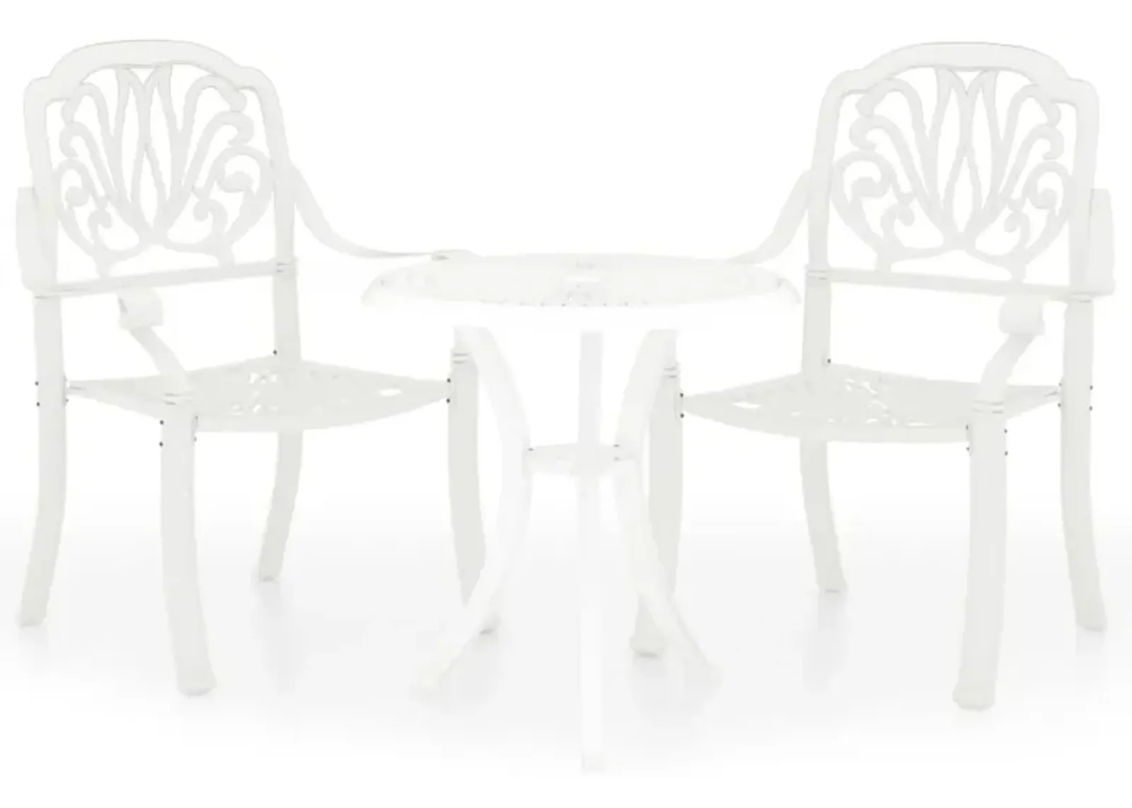 vidaXL 3 Piece Bistro Set Cast Aluminum White