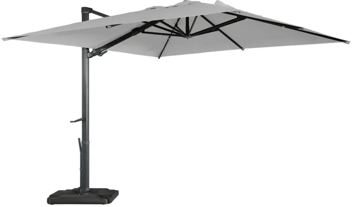 10 ft. 360 ° Rotation Outdoor Patio Cantilever Umbrella Square with Base in Gray