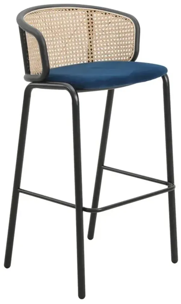 LeisureMod Seat and Black Powder Coated Steel Frame for Kitchen and Dining Room