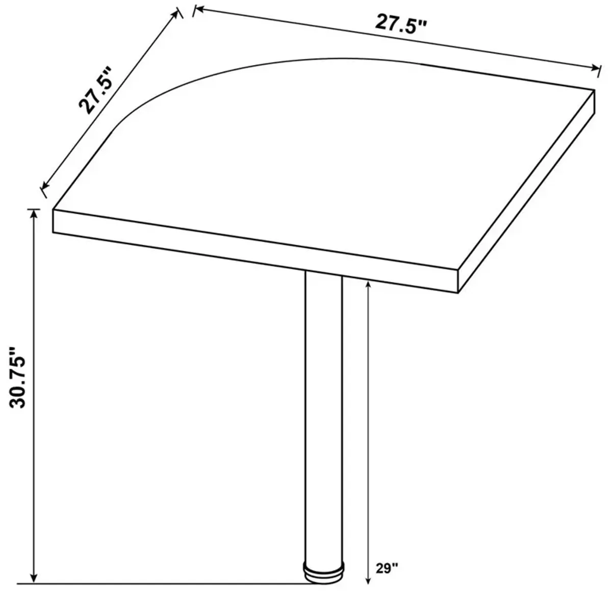 Skylar Square Corner Table Cappuccino