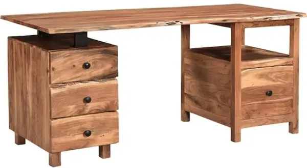 Taran Designs Oren 4-drawer Live Edge Solid Wood Writing Desk