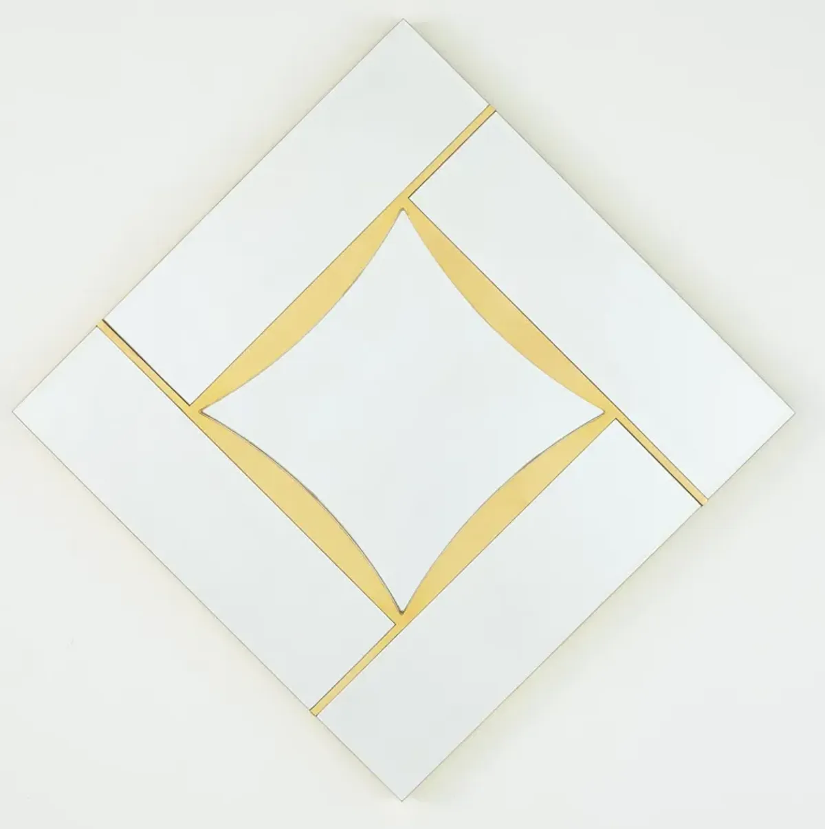 Diamond Shape Mirror- Gold