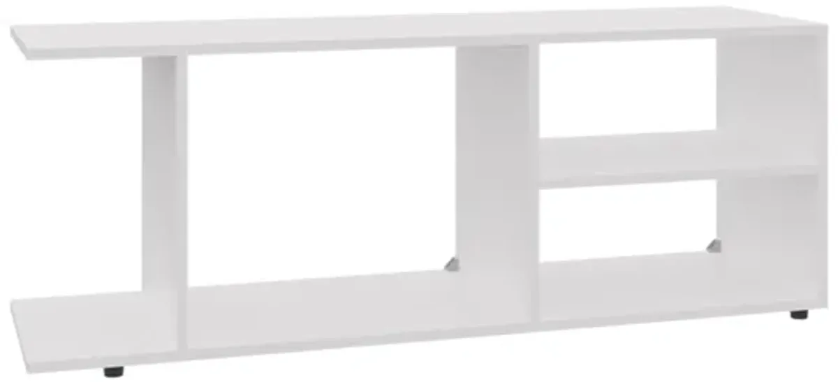 Sudley Entertainment Center 17.8" H, with 4 Shelves and 4 Legs, White