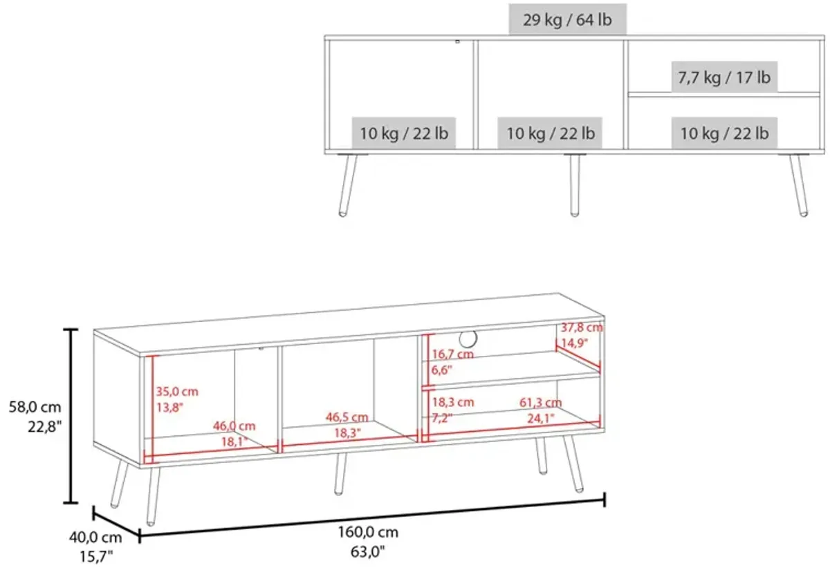 Long Beach Tv Stand , Living Room, Black