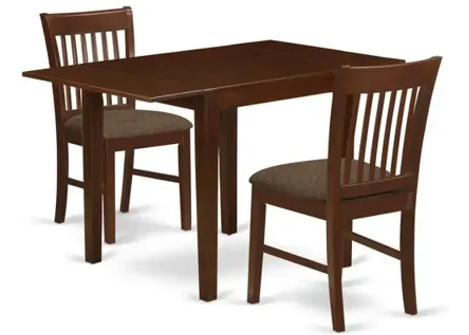 East West Furniture Dining Room Set Mahogany, NDNO3-MAH-C