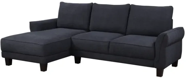 Streamdale Belle Black Sherpa Sectional Sofa With Left Facing Chaise