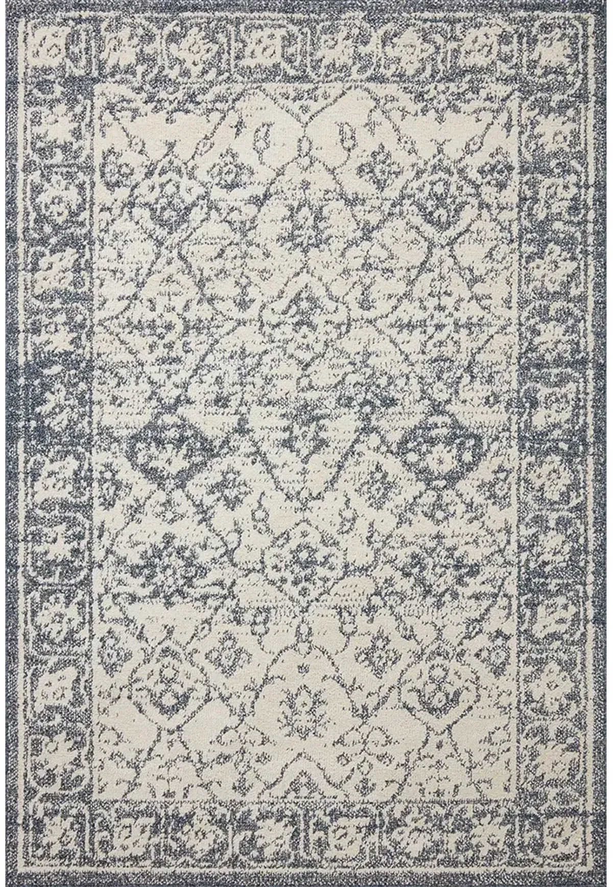 Gigi Ivory/Blue 4'0" x 6'0" Accent Rug by Magnolia Home by Joanna Gaines x Loloi