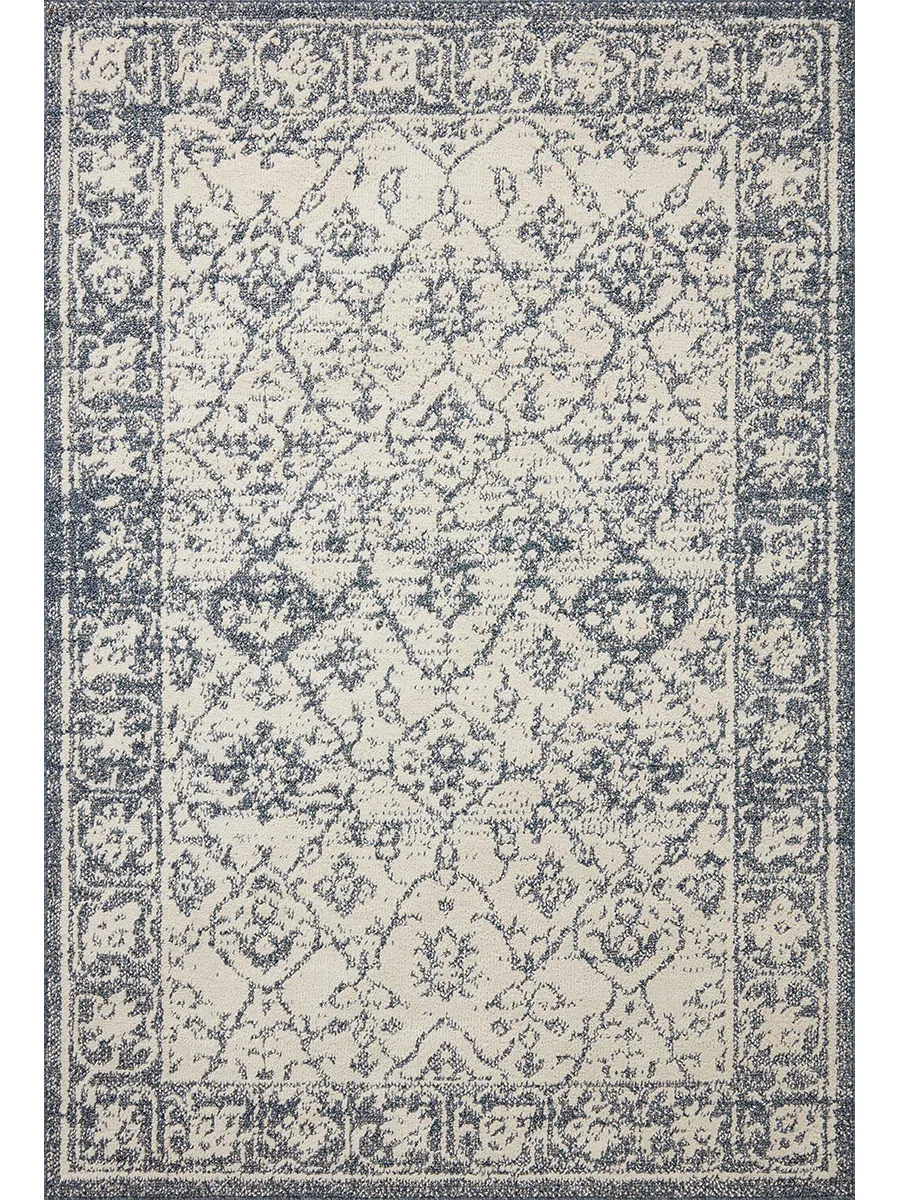 Gigi Ivory/Blue 4'0" x 6'0" Accent Rug by Magnolia Home by Joanna Gaines x Loloi