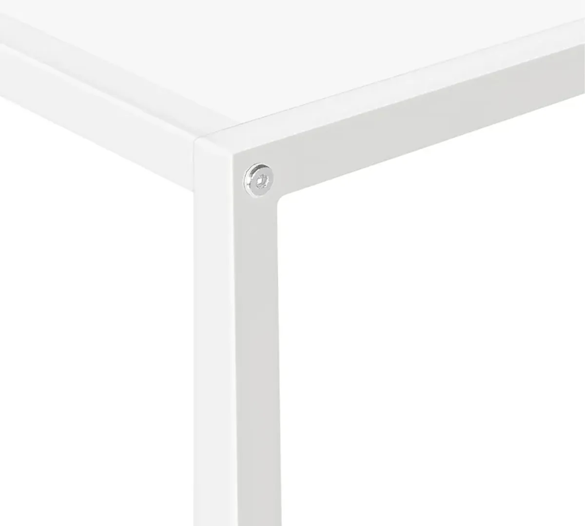 Monarch Specialties I 2160 Accent Table, Console, Entryway, Narrow, Corner, Living Room, Bedroom, Metal, Laminate, White, Contemporary, Modern