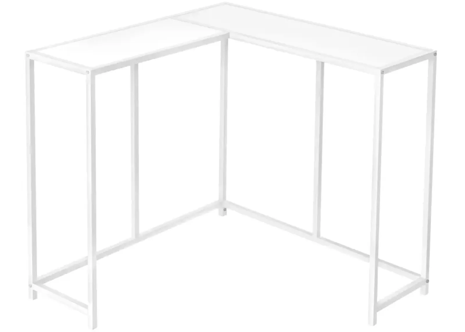 Monarch Specialties I 2160 Accent Table, Console, Entryway, Narrow, Corner, Living Room, Bedroom, Metal, Laminate, White, Contemporary, Modern