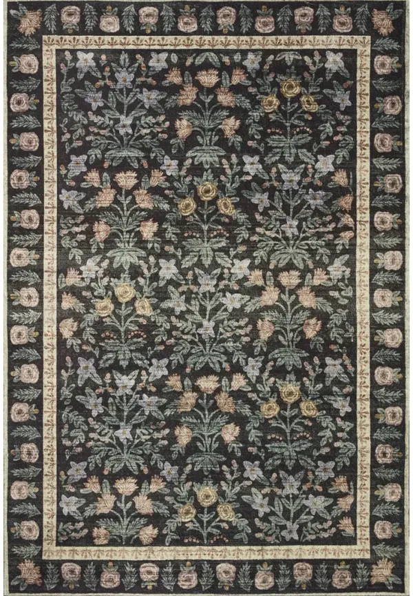 Eden EDE02 Mughal Garden Black 3'6" x 5'6" Rug