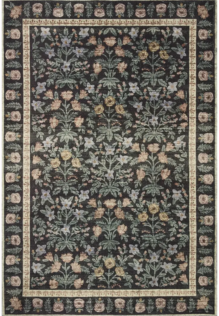 Eden EDE02 Mughal Garden Black 3'6" x 5'6" Rug