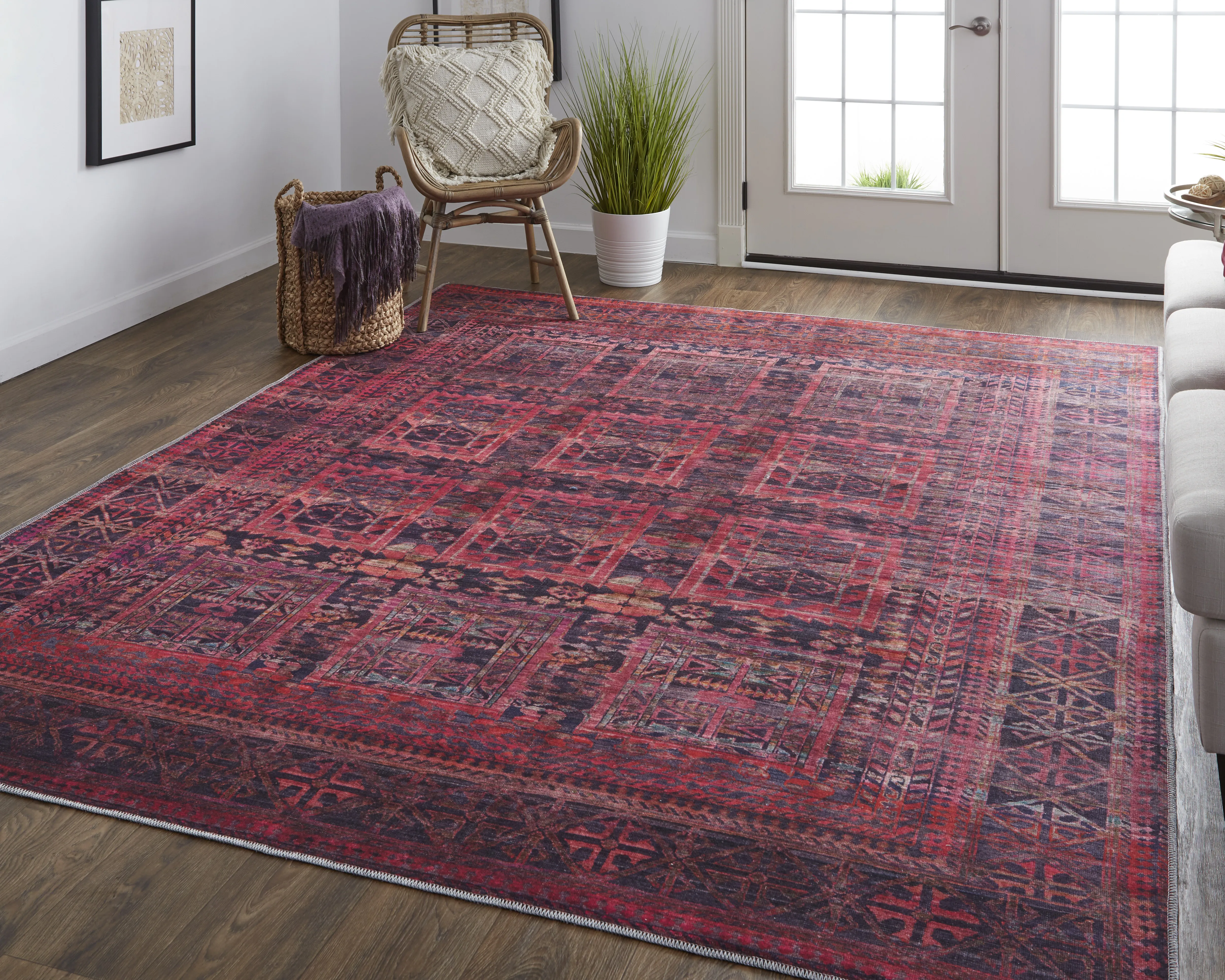 Voss 39H9F Red/Gray 5'3" x 7'6" Rug