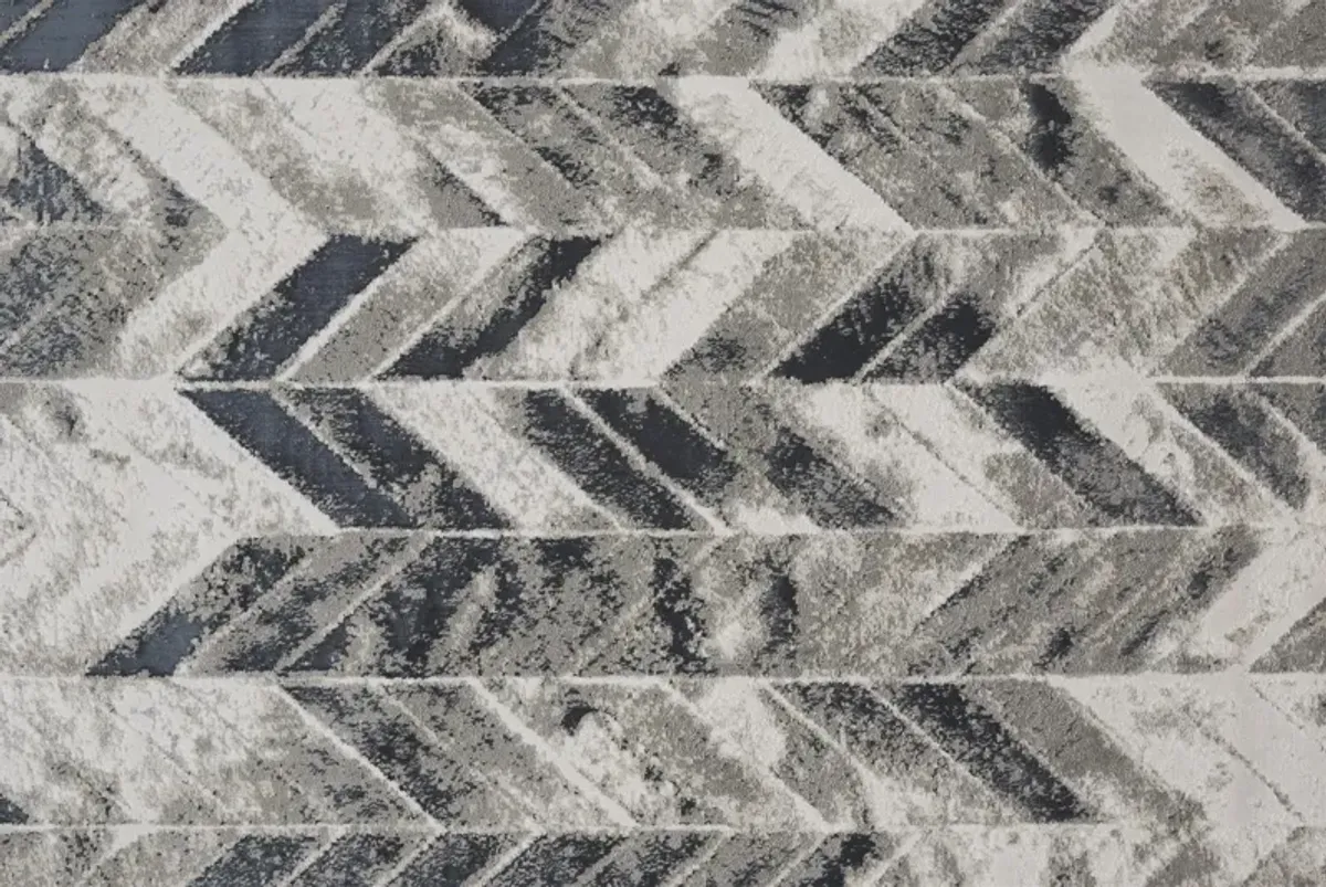 Micah 3048F Black/Gray/Silver 2'10" x 7'10" Rug