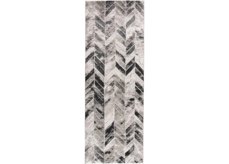 Micah 3048F Black/Gray/Silver 2'10" x 7'10" Rug