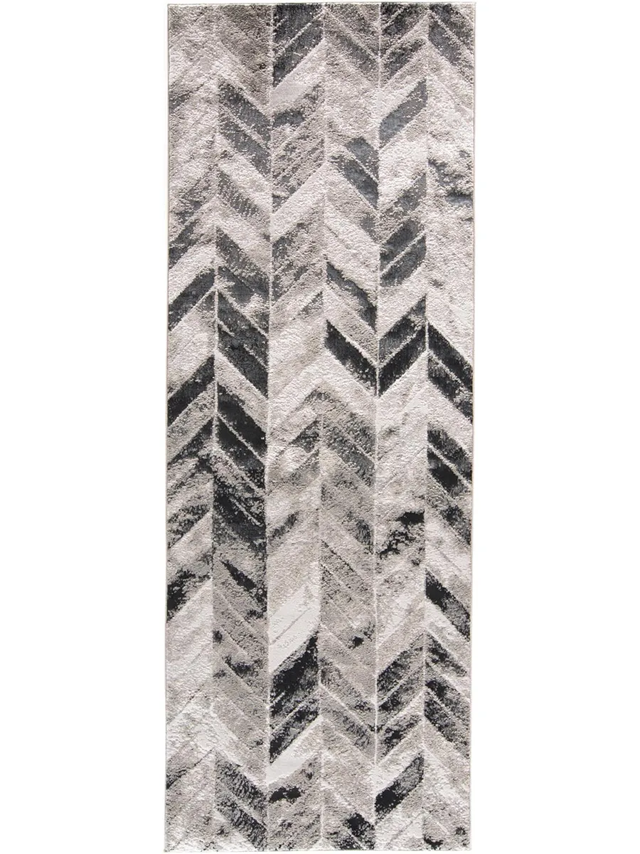 Micah 3048F Black/Gray/Silver 2'10" x 7'10" Rug