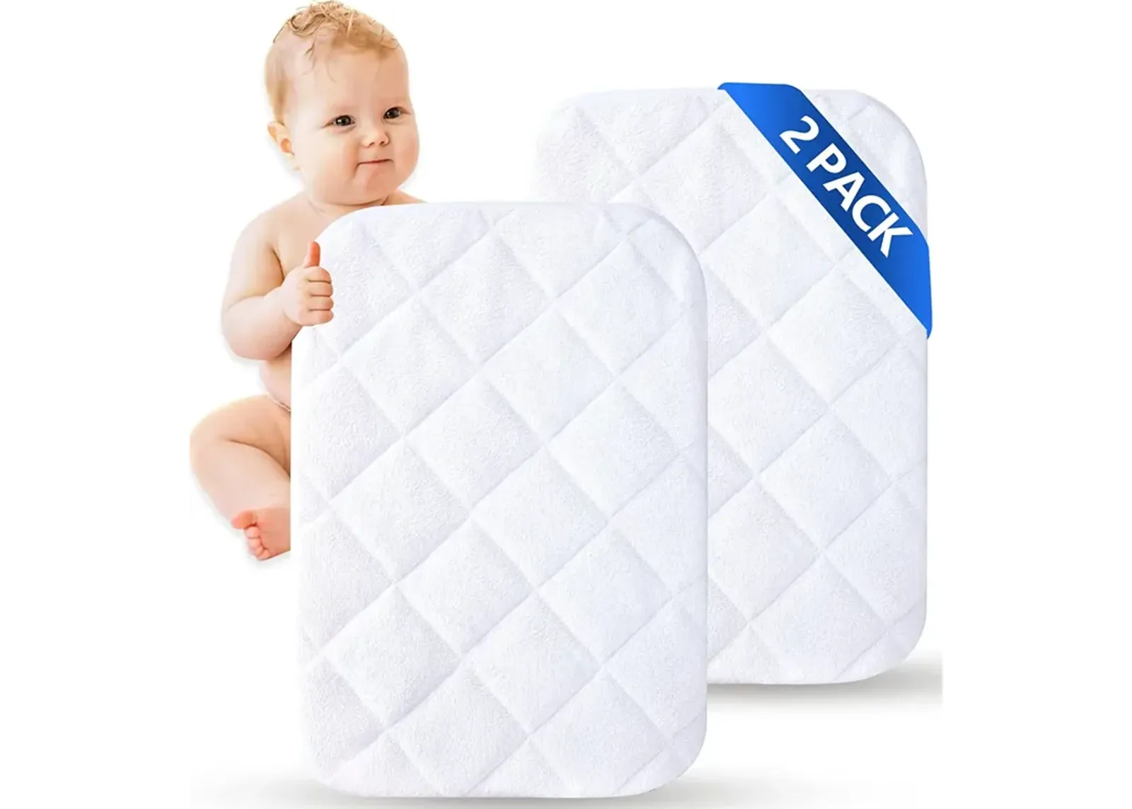 MarCielo 2 Pack Bamboo Viscose Waterproof Crib Mattress Cover