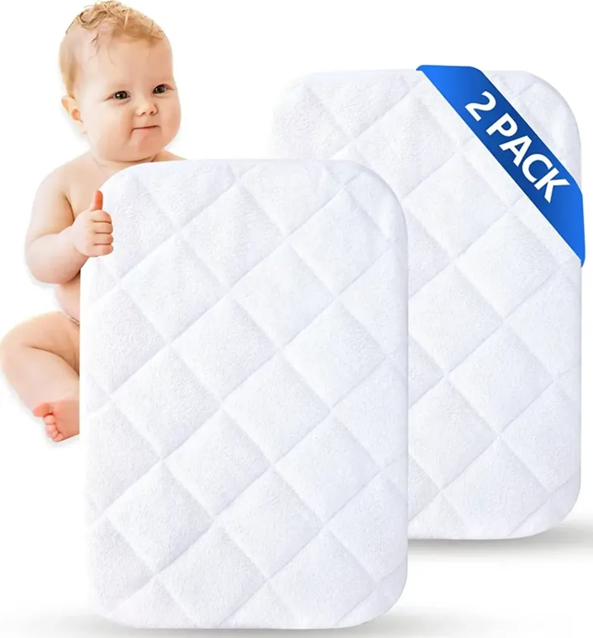 MarCielo 2 Pack Bamboo Viscose Waterproof Crib Mattress Cover