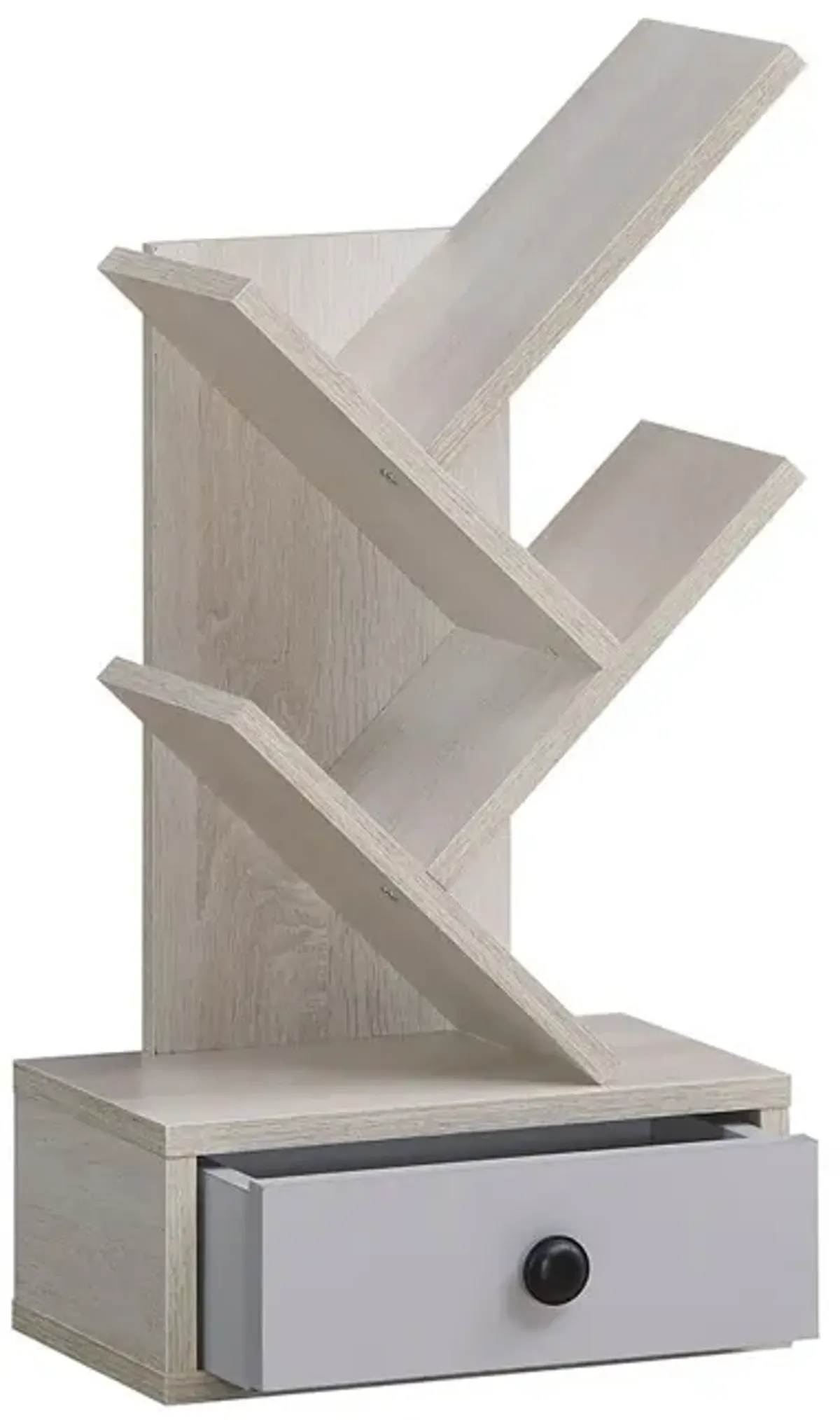 5-Tier Floor Standing Tree Bookcase with Drawer