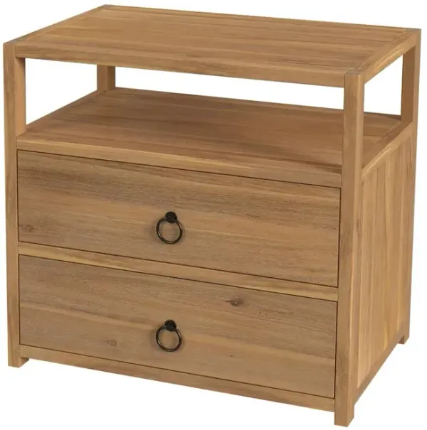 Butler Specialty Lark Natural 2 Drawer Wide Nightstand, Light Brown