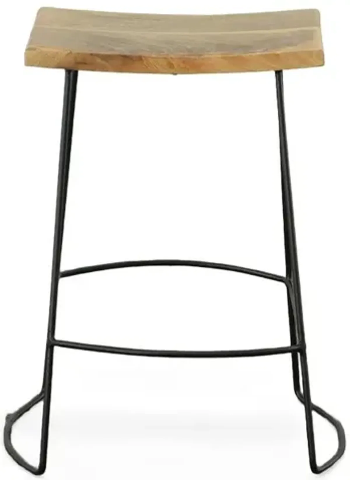 Carolina Living Reece 25 Saddle Seat Counter Stool - Set of 2 - Natural/Black