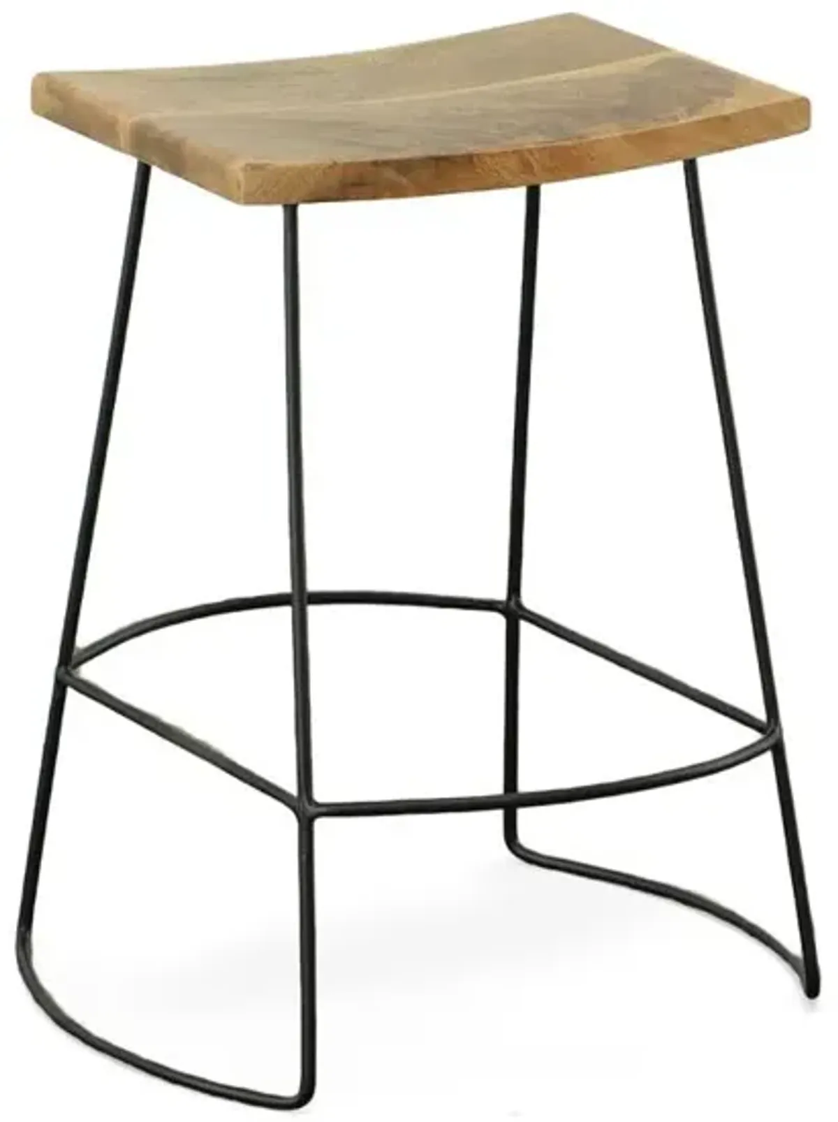 Carolina Living Reece 25 Saddle Seat Counter Stool - Set of 2 - Natural/Black