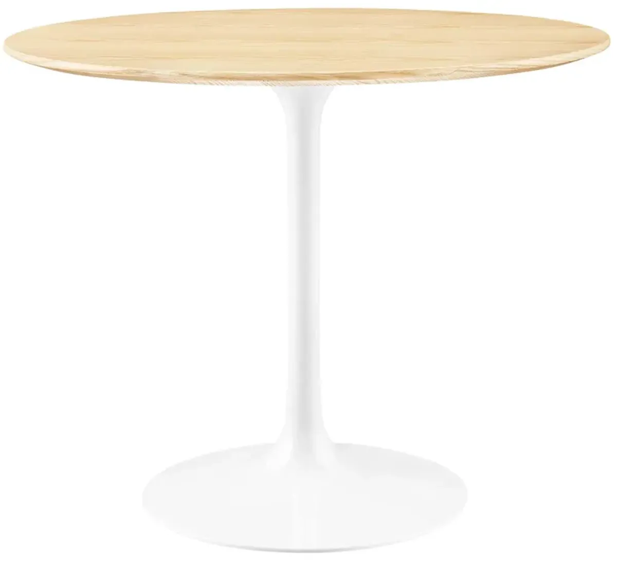 Modway - Lippa 36" Round Wood Grain Dining Table White Natural