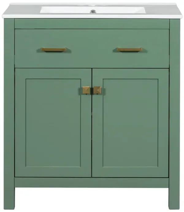 Merax 60" Modern White Double Bathroom Vanity Set