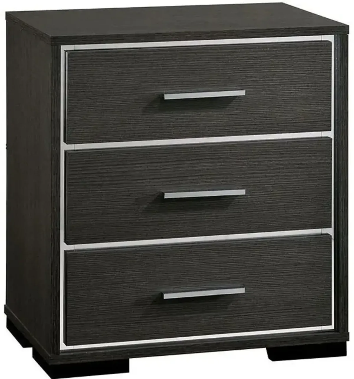 Streamdale Modern Nightstand with Chrome Trim