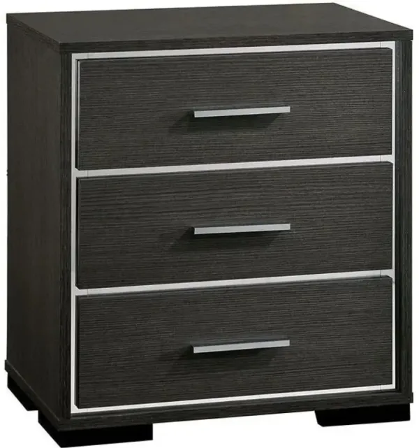 Streamdale Modern Nightstand with Chrome Trim