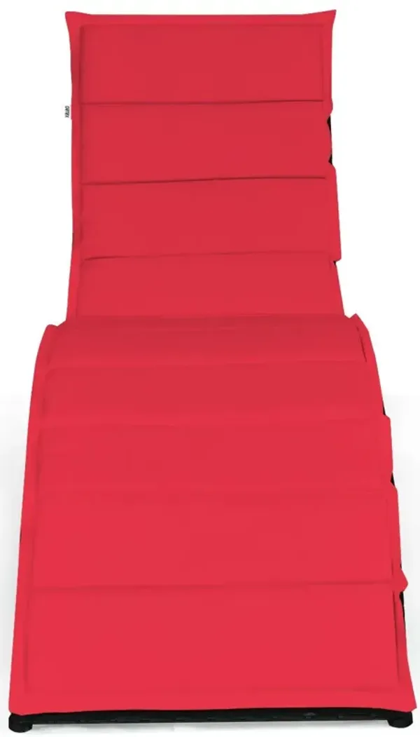 Foldable Patio Lounge Chair with Cushion for Backyard