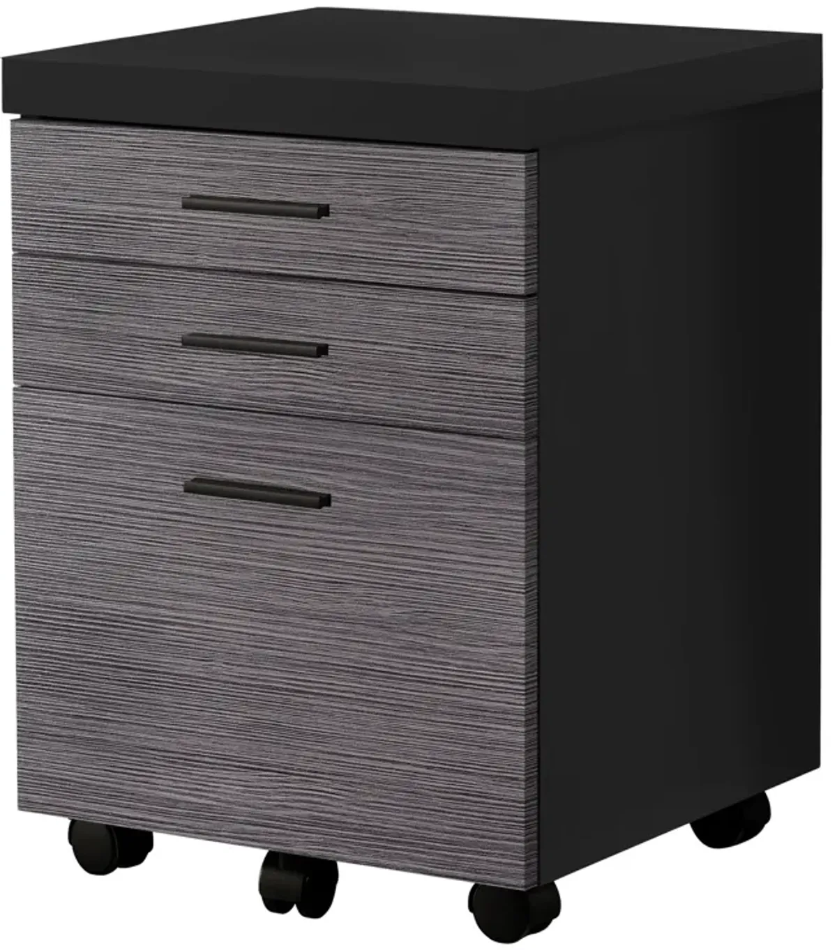 Monarch Specialties I 7403 File Cabinet, Rolling Mobile, Storage Drawers, Printer Stand, Office, Work, Laminate, Black, Grey, Contemporary, Modern