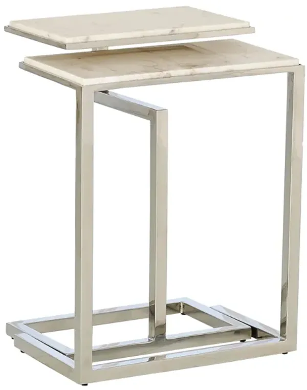 Set of 2 C-Nesting Tables in silver