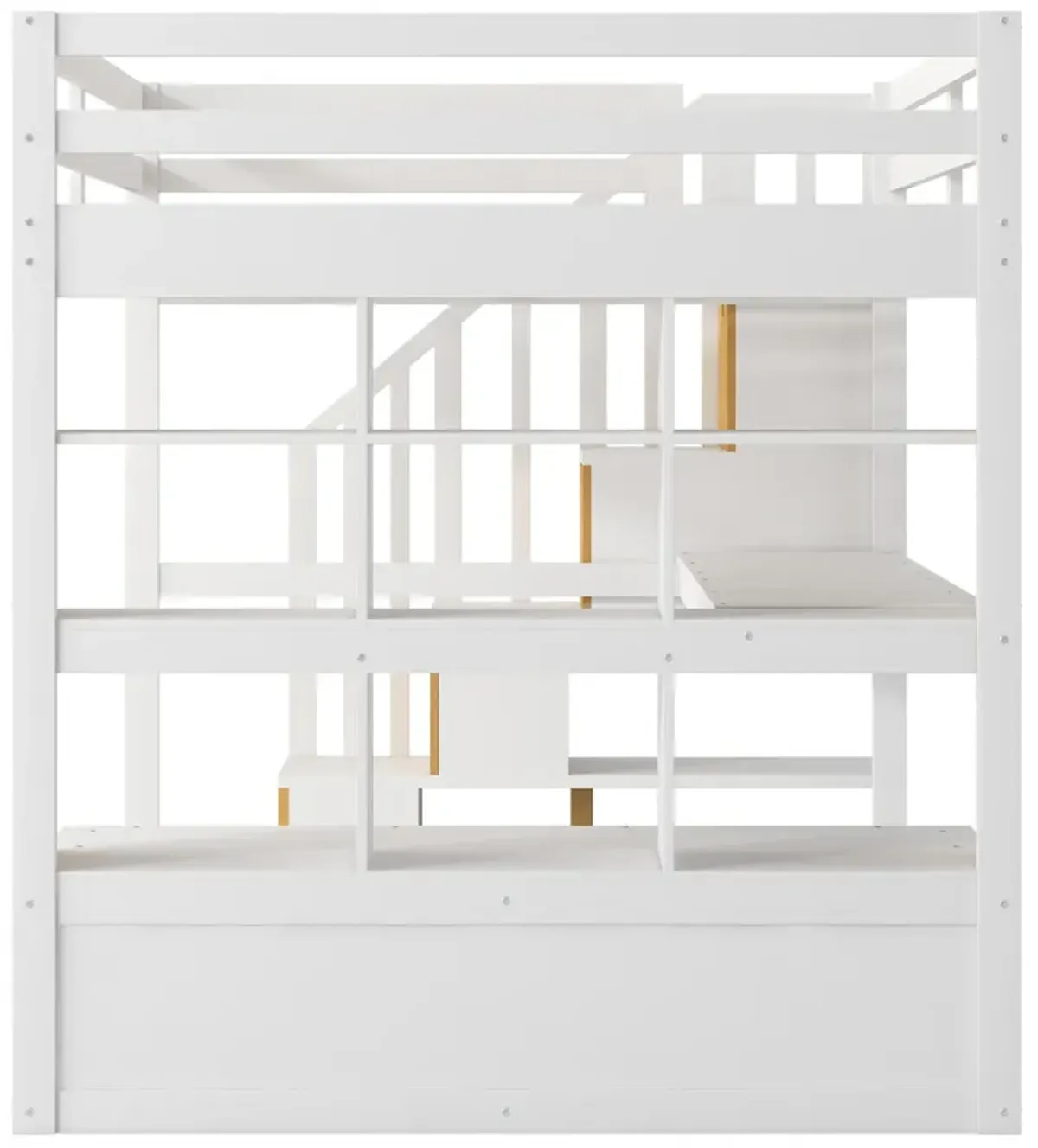 Merax Loft Bed with Desk and Storage Staircase