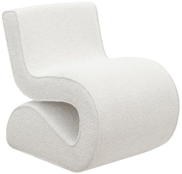 Ronea Boucle Upholstered Armless Curved Chair Cream